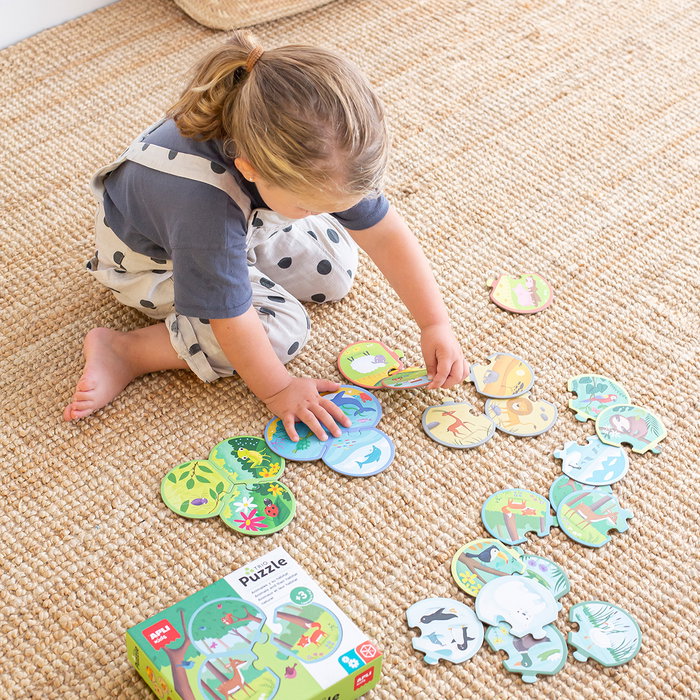 APLI KIDS Puzzle Association Trio d'Animaux 18821 - 8 Puzzles de 3 Pièces - Jeu Éducatif pour Enfants à Partir de 3 Ans