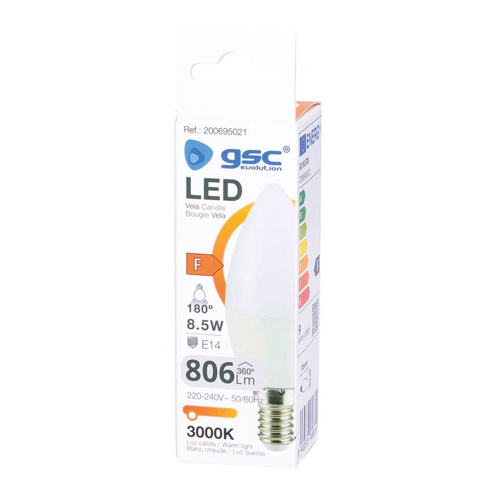 GSC Evolution Ampoule LED vela 8,5W E14 3000K GSC Evolution Ampoule LED vela 8,5W E14 3000K