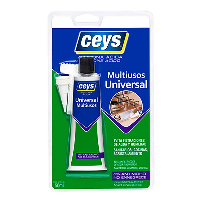 Ceys Silicona acide universelle transparente 50 ml Ceys Silicona acide universelle transparente 50 ml