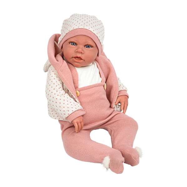 Muñecas Arias Muñeca Elegance 54 cm Anuk Rosa - Poupée poids en vinyle et coton - En espagnol