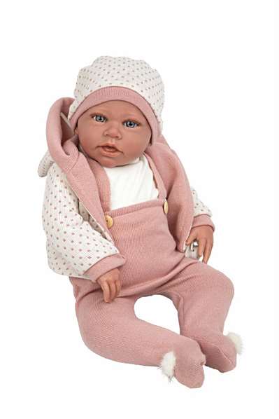 Muñecas Arias Muñeca Elegance 54 cm Anuk Rosa - Poupée poids en vinyle et coton - En espagnol