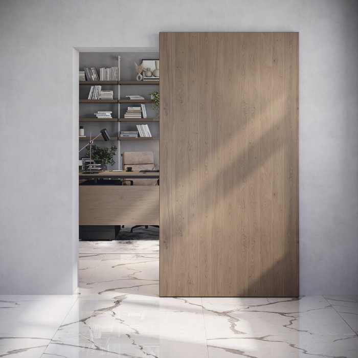 Emuca Kit de quincaillerie pour porte coulissante en bois Wall à fermeture souple, Acier et Aluminium et Plastique Emuca Kit de quincaillerie pour porte coulissante en bois Wall à fermeture souple, Acier et Aluminium et Plastique
