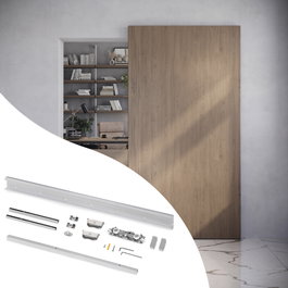 Emuca Kit de quincaillerie Wall pour porte coulissante en bois avec fermeture douce
