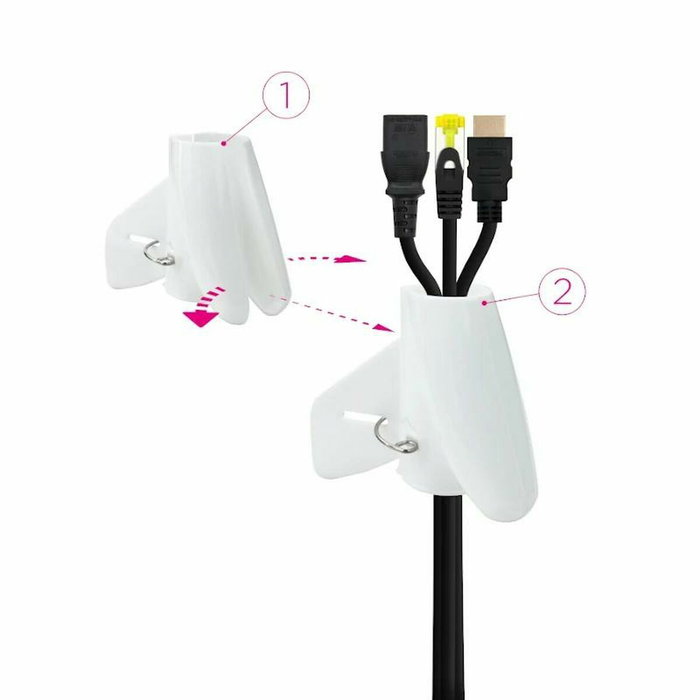 NANOCABLE Organisateur de Câbles 10.36.0003-W Blanc Ø 25 mm 3 m