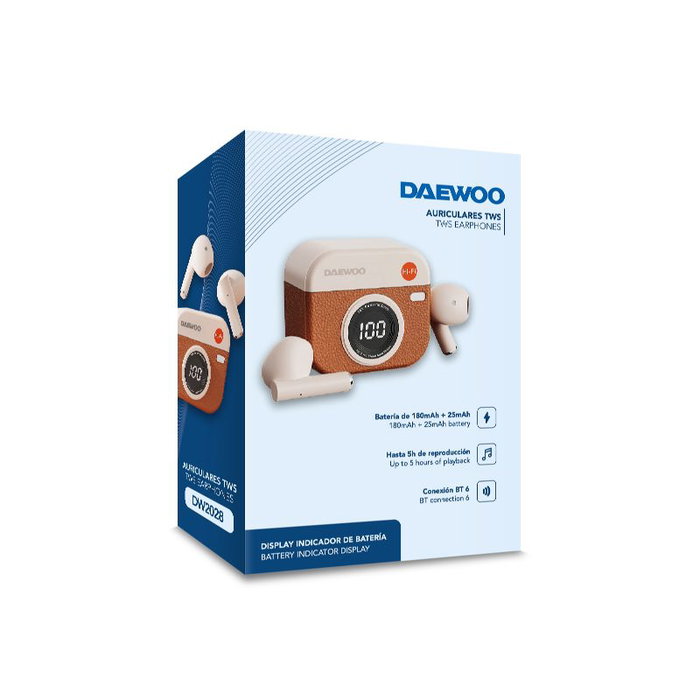 DAEWOO Écouteurs TWS avec boîtier de charge 180mAh
