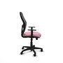 Chaise Alocén Synchro 3 positions tissu Rose Maille Noir Structure polyamide noire Accoudoir 1D Sans appui-tête Roulettes pour moquette