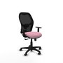Chaise Alocén Synchro 3 positions tissu Rose Maille Noir Structure polyamide noire Accoudoir 1D Sans appui-tête Roulettes pour moquette