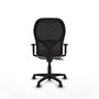Chaise Alocén Synchro 3 positions tissu Rose Maille Noir Structure polyamide noire Accoudoir 1D Sans appui-tête Roulettes pour moquette