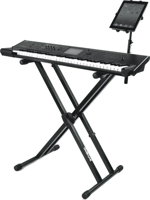 QUIKLOK Support pour clavier T500 - Format X avec système Trigger Lok - Acier noir pliable - Hauteur réglable QUIKLOK Support pour clavier T500 - Format X avec système Trigger Lok - Acier noir pliable - Hauteur réglable