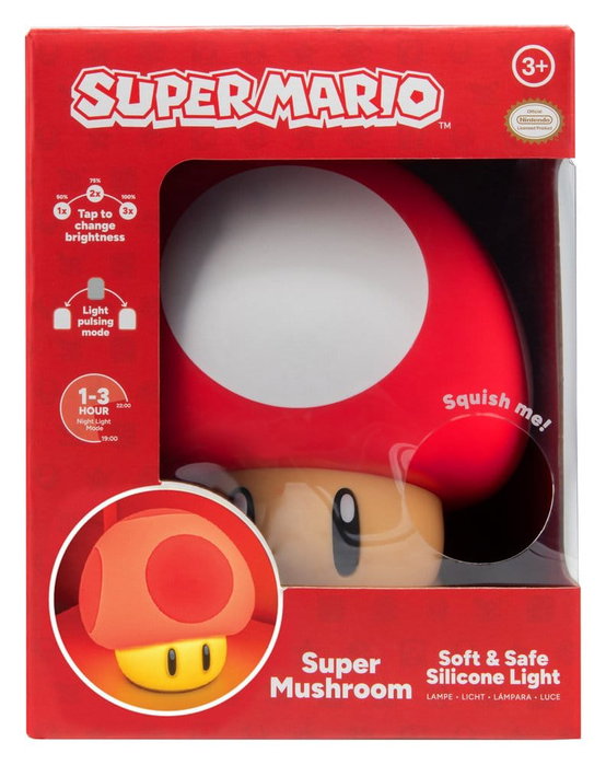 Paladone Products Super Mario SquishyGlo Lampe Super Mushroom Rechargeable 15 cm Paladone Products Super Mario SquishyGlo Lampe Super Mushroom Rechargeable 15 cm