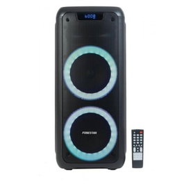 Fonestar PARTY-DUO Enceinte Bluetooth Portable 100 W avec Karaoké, USB, microSD, FM et Effets Lumineux LED