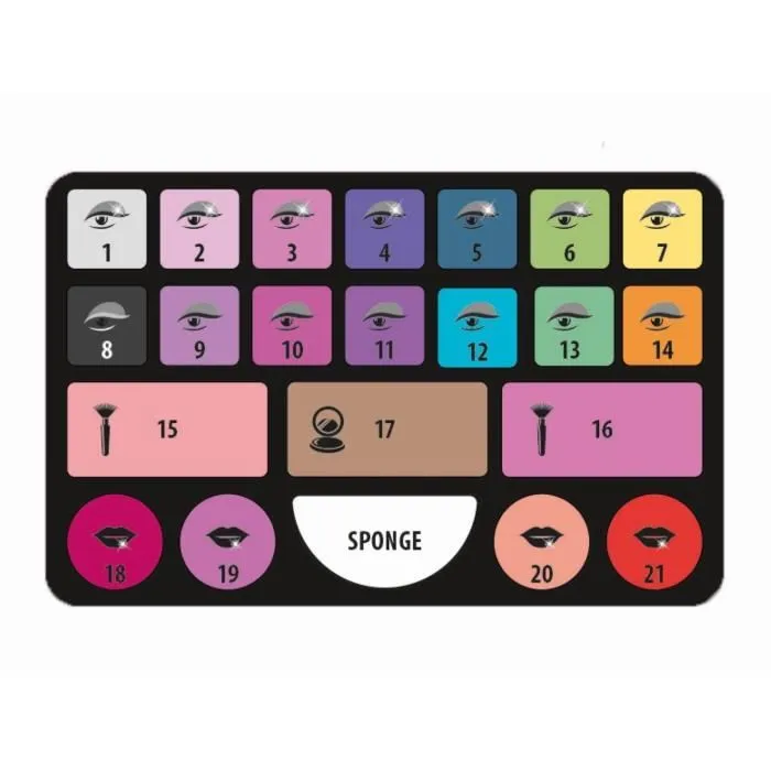 Clementoni Atelier de Maquillage Crazy Chic Make-Up Studio avec Lampe LED, Support Smartphone et Application Dédiée pour Jeunes Filles – Cosmétiques Créatifs et Sécurisés