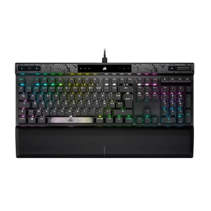 Corsair Clavier K70 MAX RGB, Noir, Mécanique, Switchs Réglables, Rétroéclairage RGB, Cadre Aluminium, Repose-poignet Mousse Mémoire de Forme