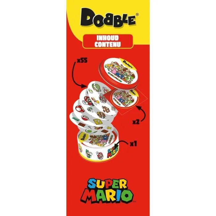 Nintendo Dobble - Jeu d'ambiance Super Mario pour 2 joueurs et plus - A partir de 6 ans - Multicolore