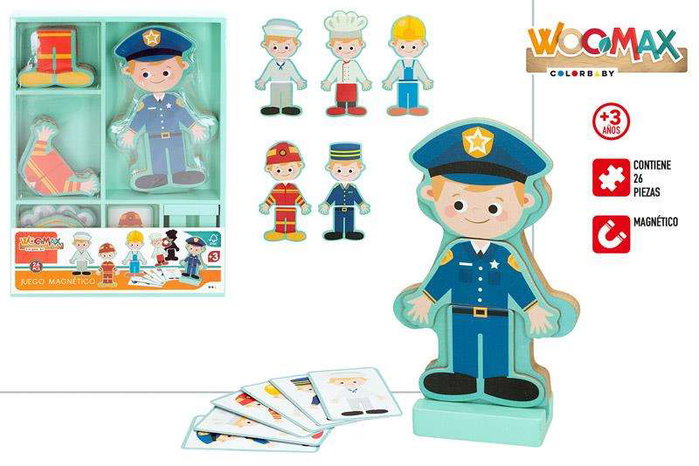 Woomax Puzzle magnétique en bois vêtements 26 pièces - Jeu éducatif pour enfants dès 3 ans Woomax Puzzle magnétique en bois vêtements 26 pièces - Jeu éducatif pour enfants dès 3 ans