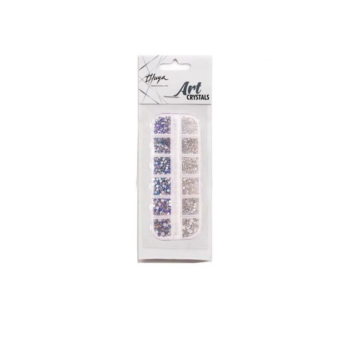 Thuya - Vernis à ongles Crystal Mix A avec paillettes et diamants d'imitation pour nail art, effet unique, multicolor Thuya - Vernis à ongles Crystal Mix A avec paillettes et diamants d'imitation pour nail art, effet unique, multicolor