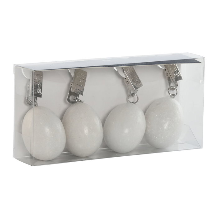 Home ESPRIT Pince pour nappe Blanc 3,5 x 3,5 x 5,5 cm