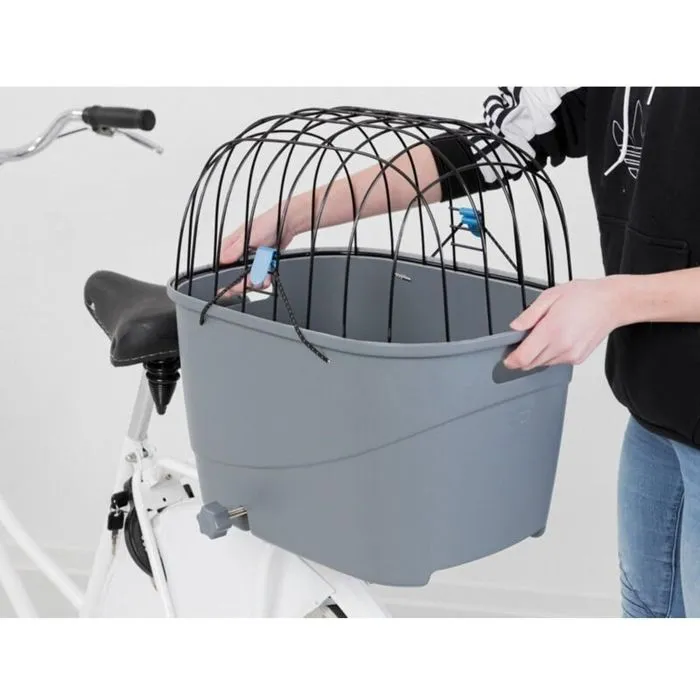 Trixie Panier pour porte-bagages vélo pour chien en plastique et métal - 36 x 47 x 46 cm - Gris - Transport extérieur pour petits chiens