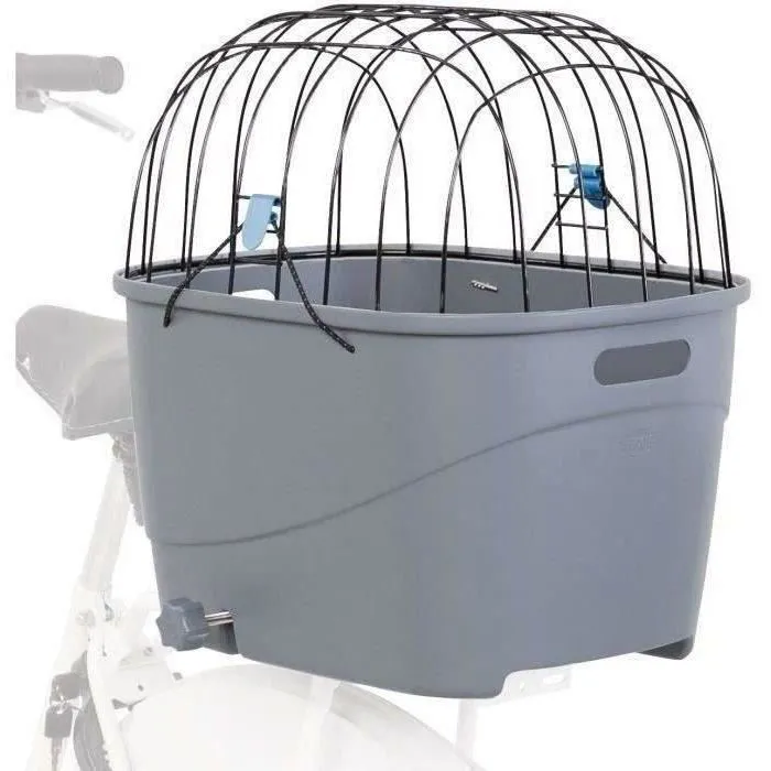 Trixie Panier pour porte-bagages vélo pour chien en plastique et métal - 36 x 47 x 46 cm - Gris - Transport extérieur pour petits chiens