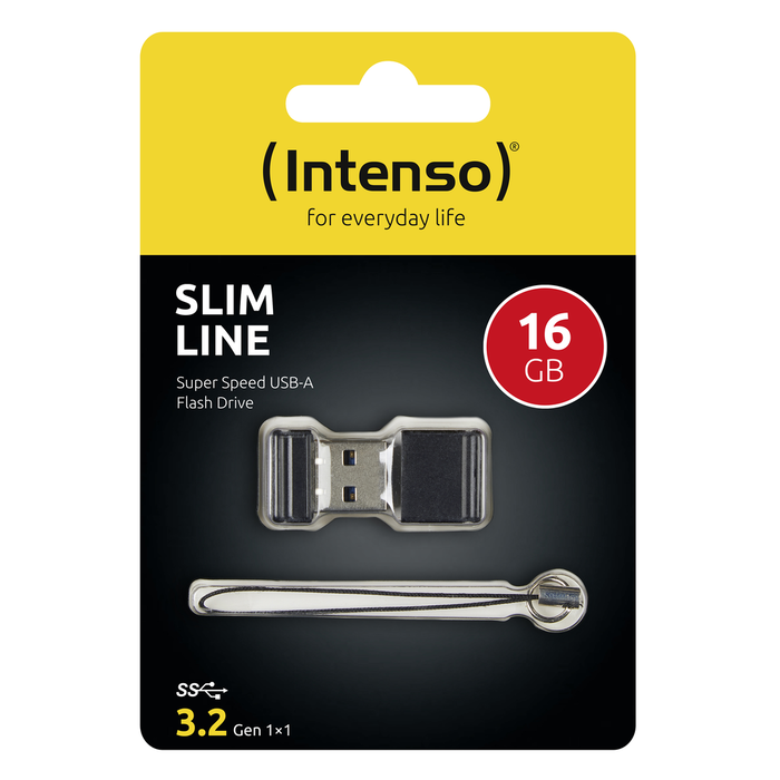 Intenso 3532470 Clé USB 3.2 Slim Line 16 Go, Ultracompacte, Lecteur 100 Mo/s, Noir Intenso 3532470 Clé USB 3.2 Slim Line 16 Go, Ultracompacte, Lecteur 100 Mo/s, Noir