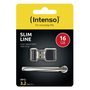 Intenso 3532470 Clé USB 3.2 Slim Line 16 Go, Ultracompacte, Lecteur 100 Mo/s, Noir