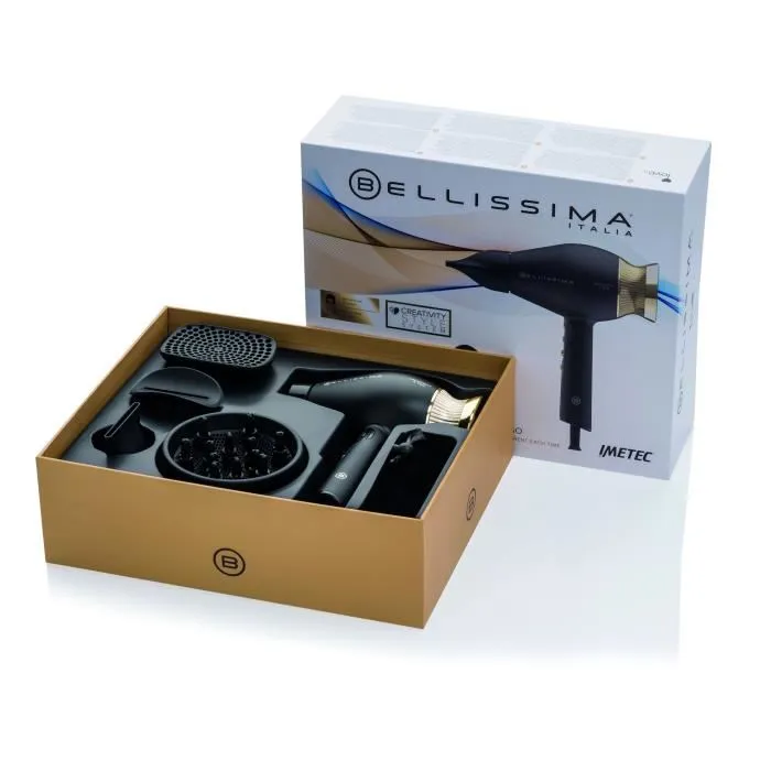 Bellissima Seche-cheveux Creativity 4 You - 1800W avec 3 concentrateurs et 1 diffuseur professionnel