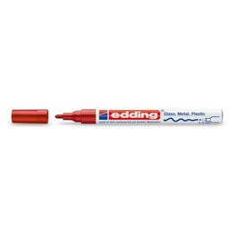 Edding Marqueur peinture 751 Rouge - Ref. 4-751002 - Pour surfaces lisses, métal, verre, plastique