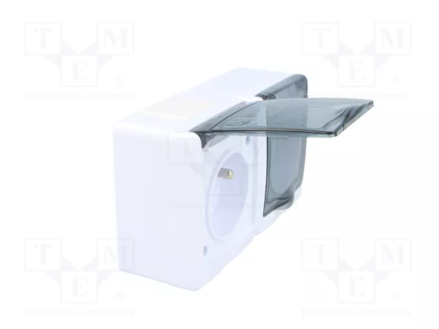 PAWBOL Socle d'alimentation AC 2P+PE 16A IP44 Blanc