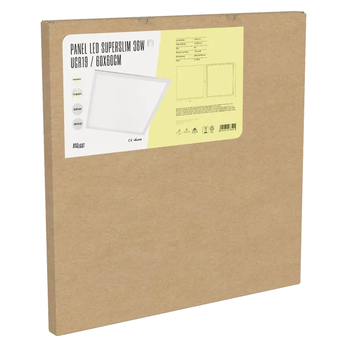 BX3 LIGHT - Panneau LED Superslim Modulaire 600x600 mm 36W Blanc Neutre 4000K BX3-PANMB59559536W-W, pour Plafond Démontable BX3 LIGHT - Panneau LED Superslim Modulaire 600x600 mm 36W Blanc Neutre 4000K BX3-PANMB59559536W-W, pour Plafond Démontable