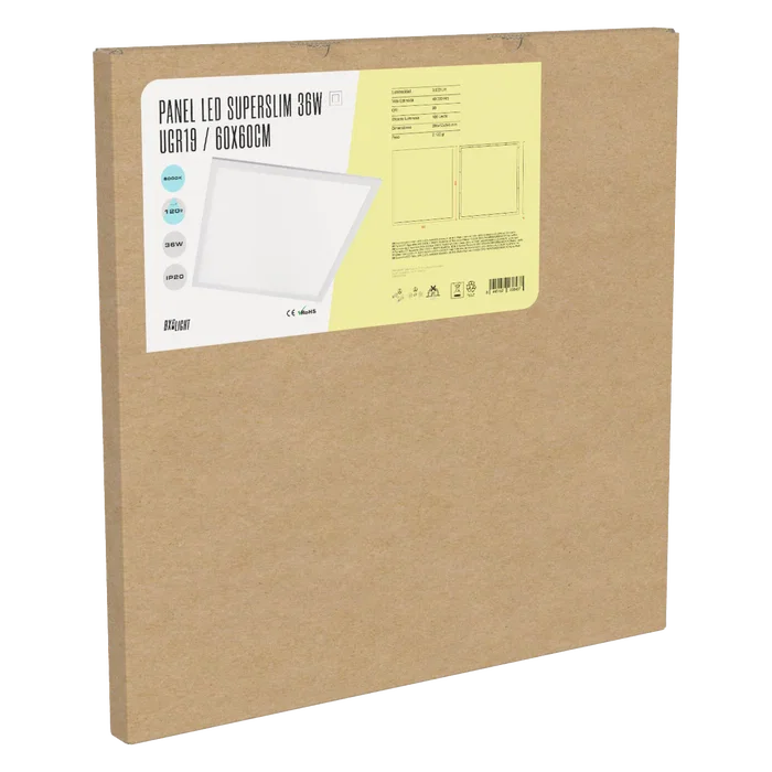 BX3 LIGHT - Panneau LED Superslim Modulaire 600x600 mm 36W Blanc Neutre 4000K BX3-PANMB59559536W-W, pour Plafond Démontable