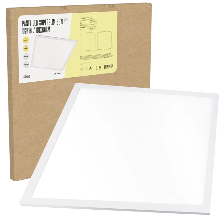 BX3 LIGHT - Panneau LED Superslim Modulaire 600x600 mm 36W Blanc Neutre 4000K BX3-PANMB59559536W-W, pour Plafond Démontable