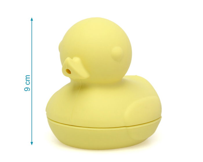 KioKids Patito De Silicona Para Baño, Jouet De Bain En Silicone Pour Bébé Canard Jaune, Démontable, À Partir De 4 Mois, 9 cm