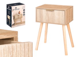 Giftdecor Table d'appoint naturelle avec 1 tiroir 36x24x52 cm