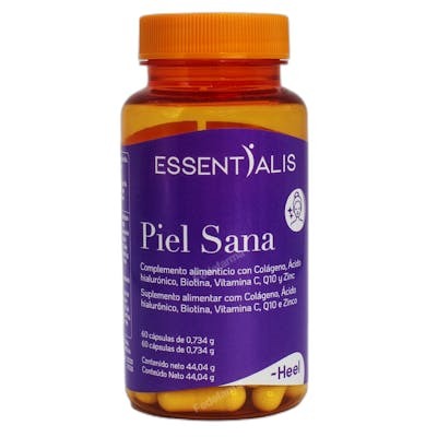 Heel Essentialis Piel Sana 60 capsules - Complément alimentaire pour la peau, cheveux et ongles avec collagène marin, acide hyaluronique et vitamines Heel Essentialis Piel Sana 60 capsules - Complément alimentaire pour la peau, cheveux et ongles avec collagène marin, acide hyaluronique et vitamines