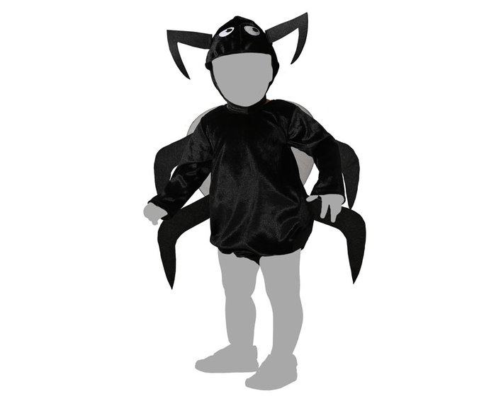 Atosa Déguisement Cafard Noir Unisexe pour Bébé avec Capuche et Ailes Atosa Déguisement Cafard Noir Unisexe pour Bébé avec Capuche et Ailes