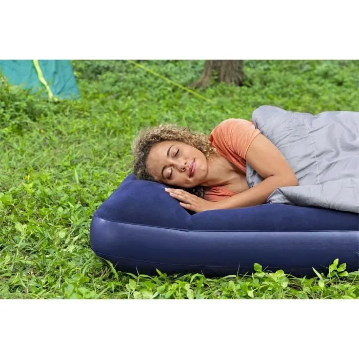Bestway Matelas gonflable de camping 1 place, 185 x 76 x 22 cm avec pompe à pied intégrée et oreiller