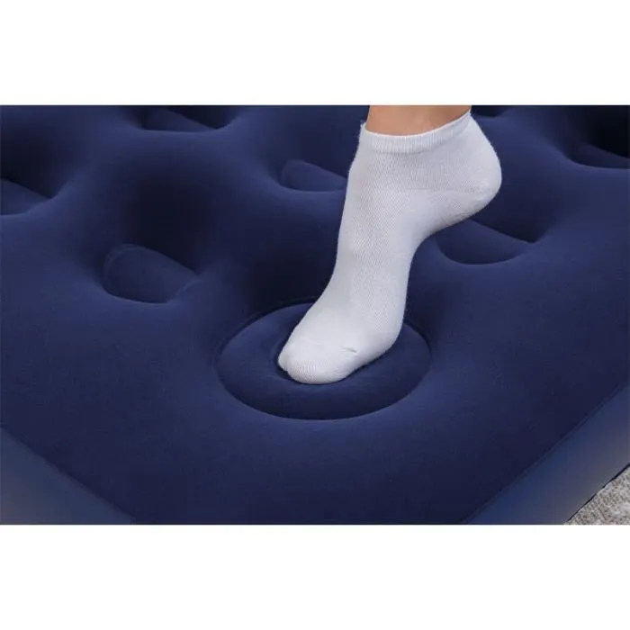 Bestway Matelas gonflable de camping 1 place, 185 x 76 x 22 cm avec pompe à pied intégrée et oreiller