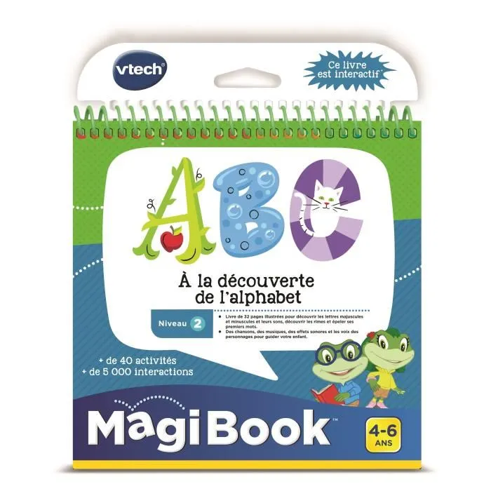 VTECH Magibook - Livre éducatif interactif ABC à la découverte de l'alphabet - Niveau 2 - 32 pages - Pour enfants de 4 à 6 ans