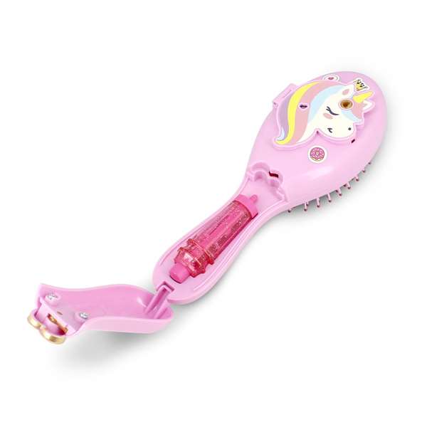 Diset Secret Shimmerizer - Cepillo secret Shimmerizer - Cepillo à paillettes et accessoires pour cheveux avec miroir compact et élastiques - Dès 6 mois