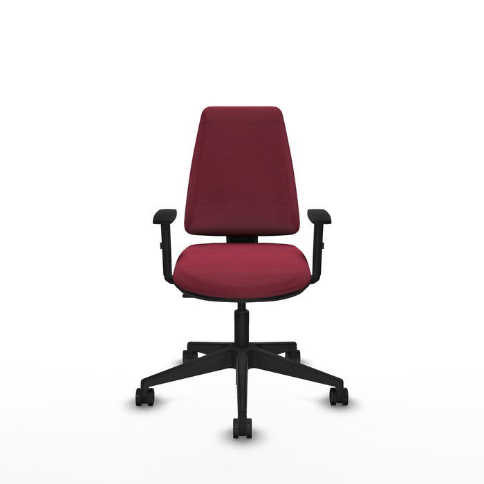 Chaise Elche Contact permament de base Tissu Bordeaux Base pyramidale noire Accoudoir 1D Sans appui-tête Roulettes 65mm nylon Chaise Elche Contact permament de base Tissu Bordeaux Base pyramidale noire Accoudoir 1D Sans appui-tête Roulettes 65mm nylon