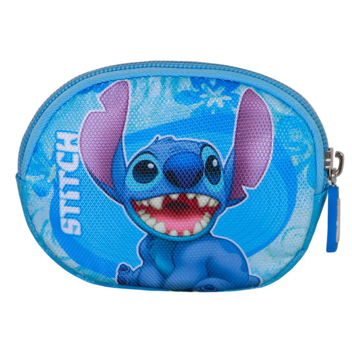 KARACTERMANIA Monedero Disney Stitch Aloha - Pochette porte-monnaie avec zip et anneau, 12x8.5x1.5 cm