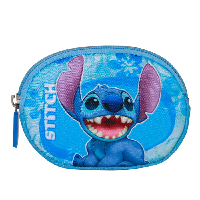 KARACTERMANIA Monedero Disney Stitch Aloha - Pochette porte-monnaie avec zip et anneau, 12x8.5x1.5 cm