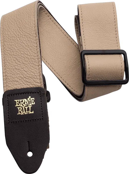 ERNIEBALL Sangle en Cuir Italien Tri-Glide 2" Beige pour Guitare