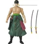 Bandai Figurine Anime Heroes One Piece Roronoa Zoro Style 3 épées 17 cm avec 16 points d'articulation et mains supplémentaires