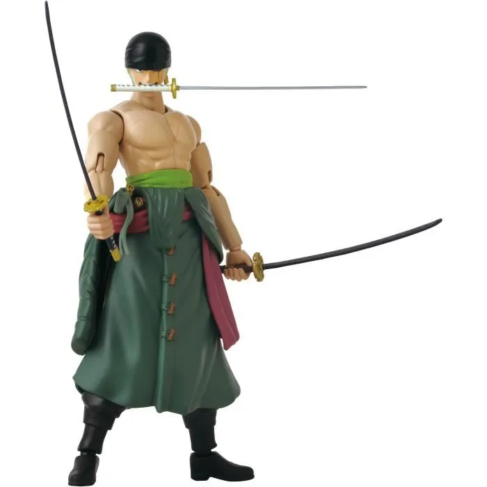 Bandai Figurine Anime Heroes One Piece Roronoa Zoro Style 3 épées 17 cm avec 16 points d'articulation et mains supplémentaires Bandai Figurine Anime Heroes One Piece Roronoa Zoro Style 3 épées 17 cm avec 16 points d'articulation et mains supplémentaires