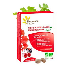 FLEURANCE NATURE Vigne Rouge, Marc de Raisin et Cassis - 90 Comprimés