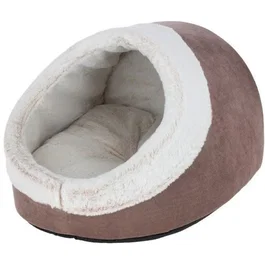 Kerbl - Niche Igloo pour chats JANA - 37 x 45 x 30 cm en peluche douce marron