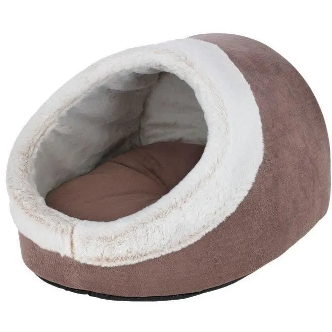 Kerbl - Niche Igloo pour chats JANA - 37 x 45 x 30 cm en peluche douce marron
