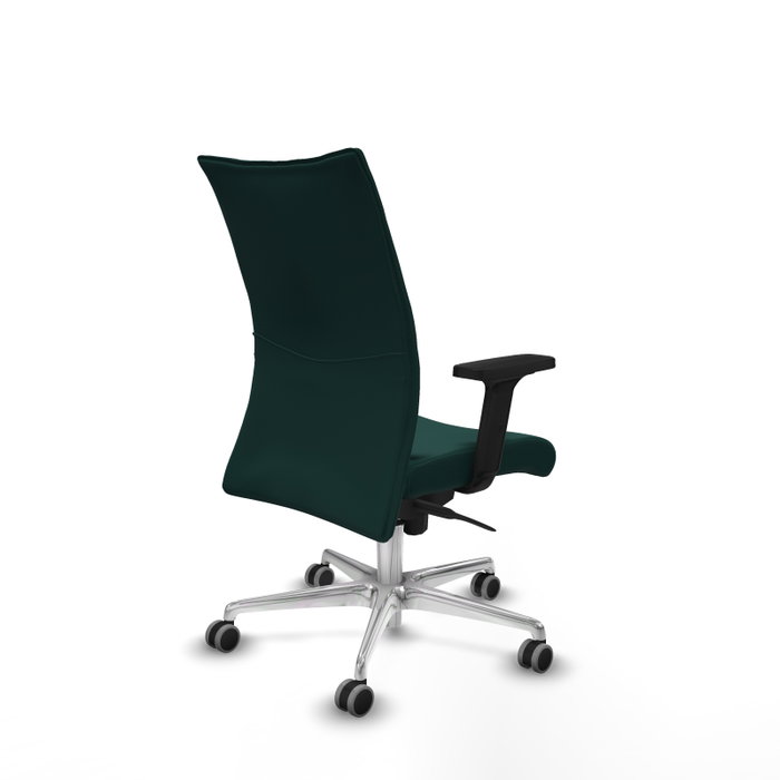 Piqueras Y Crespo Chaise de bureau Albacete confidente, Vert bouteille, Mécanisme Sincro, Brazos 2D, Base aluminium, Roues 65mm