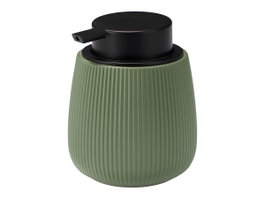 Berilo Dosificateur Rayures Bombé Vert Bouteille 9,5x12x9 cm (Set de 12)
